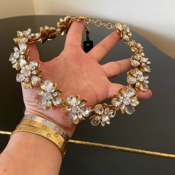 NWT luxe party authentic classic J. Crew flower bomb crystal statement necklace - Picture 10 of 17